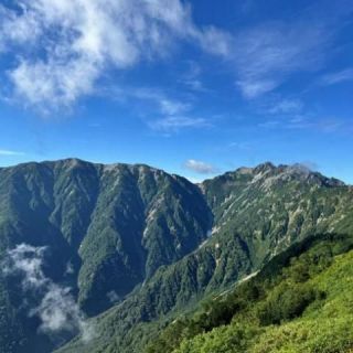 最高の週末土曜日スタート。蓮華岳と針ノ木岳(新越山荘より)